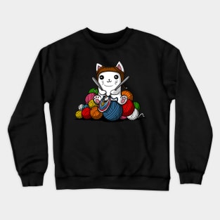 Cat Yarn Knitting Crewneck Sweatshirt